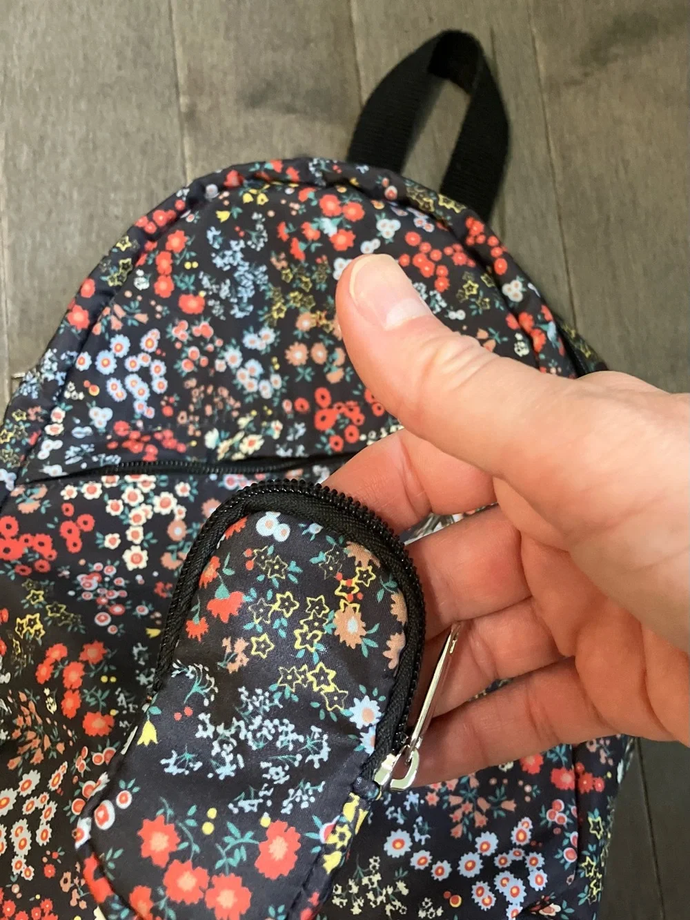 wild fable Black Floral Mini Backpack and Pouch set cute!
